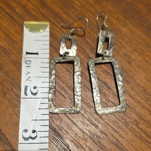 Hammered 925 Silver Dangly Earring